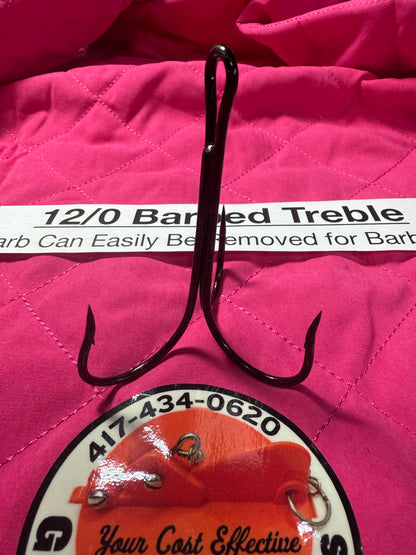 12/0 Barbed Treble Snagging Hooks 10 Packs