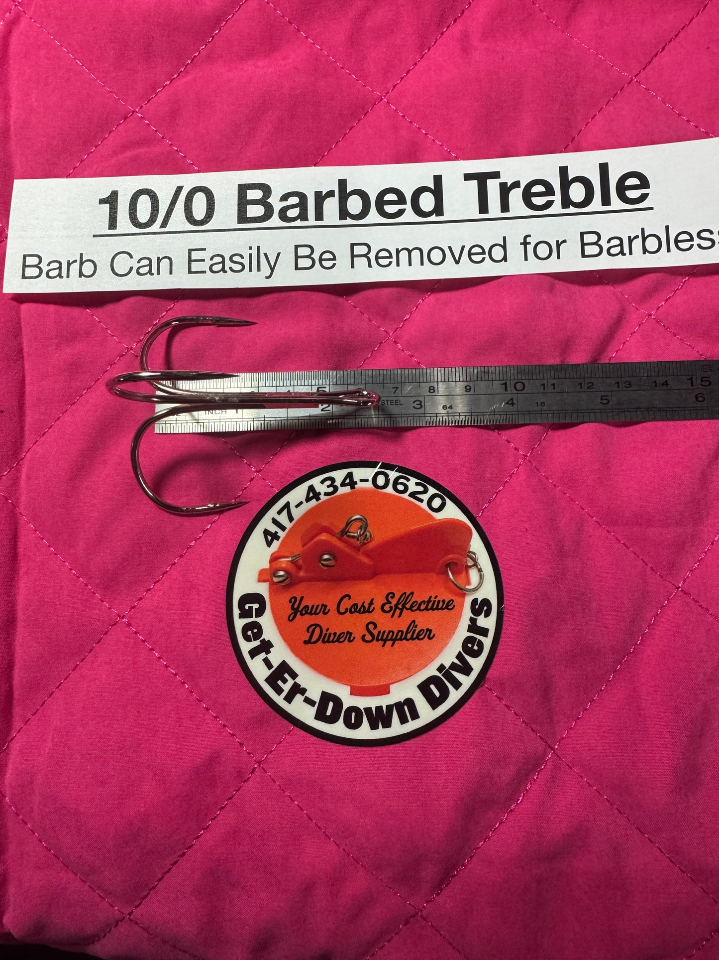 10/0 Barbed Treble Snagging Hooks